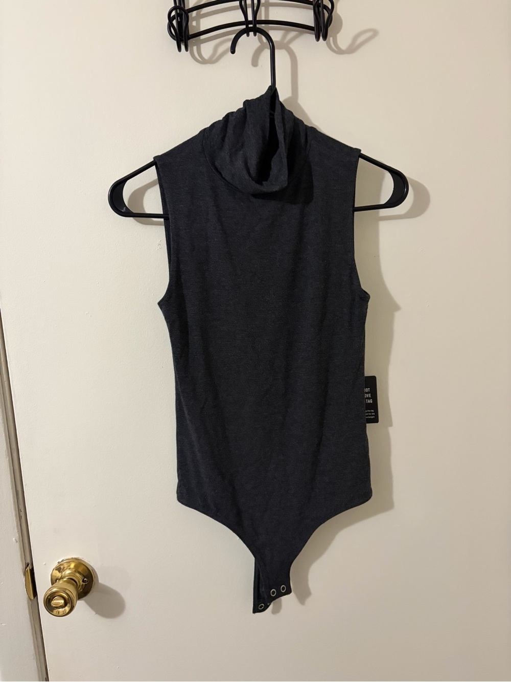 NWT Express Charcoal Sleeveless Mock Neck Bodysuit